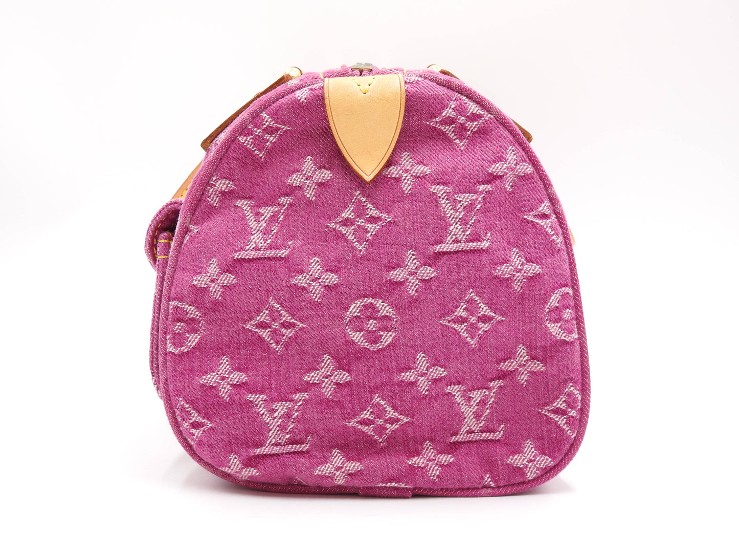 LOUIS VUITTON Monogram Denim Neo Speedy Boston Hand Bag Pink M95214