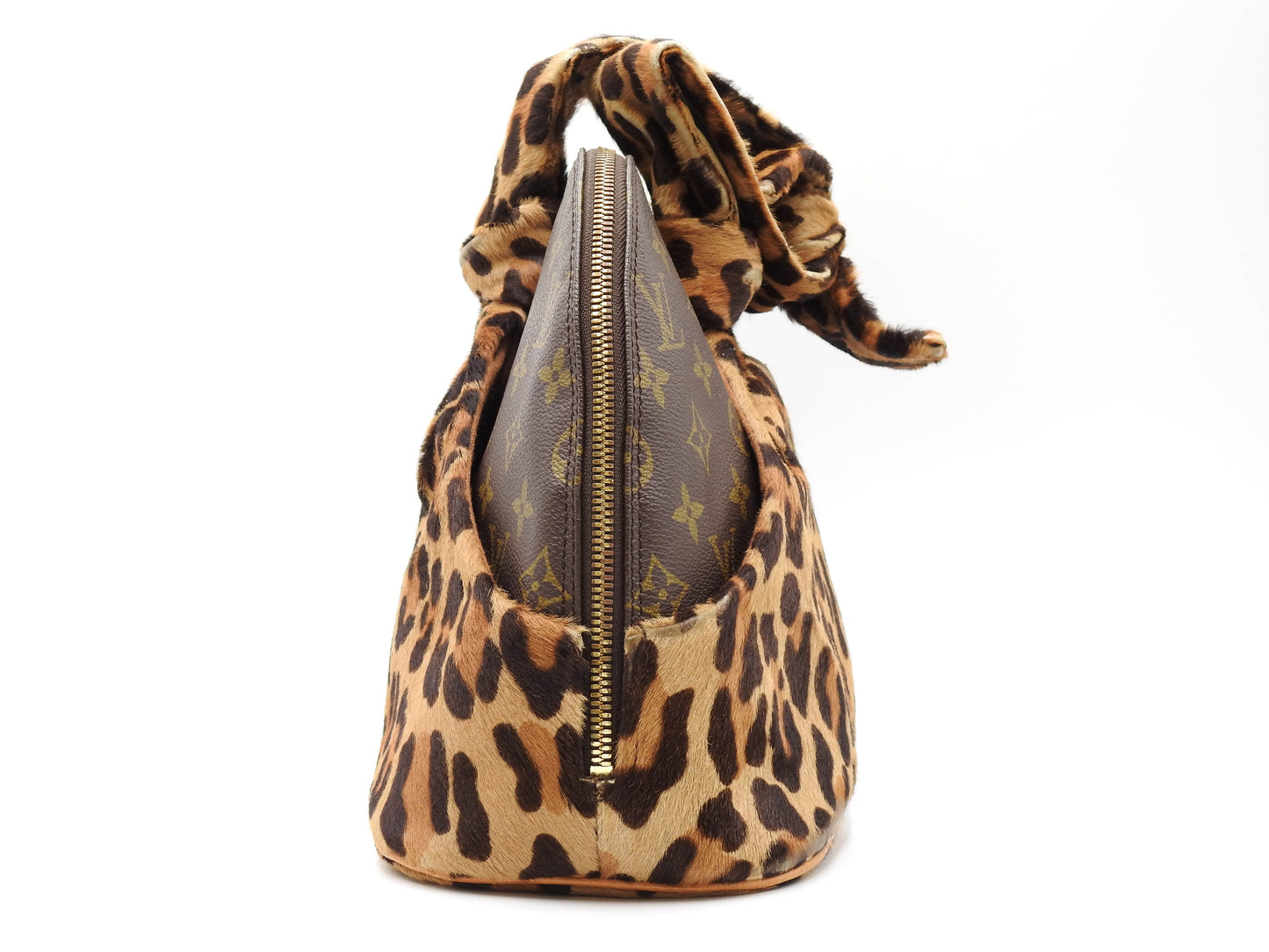 LOUIS VUITTON Alma Azzedine Alaia Monogram Leopard Shoulder Hand Bag M99032