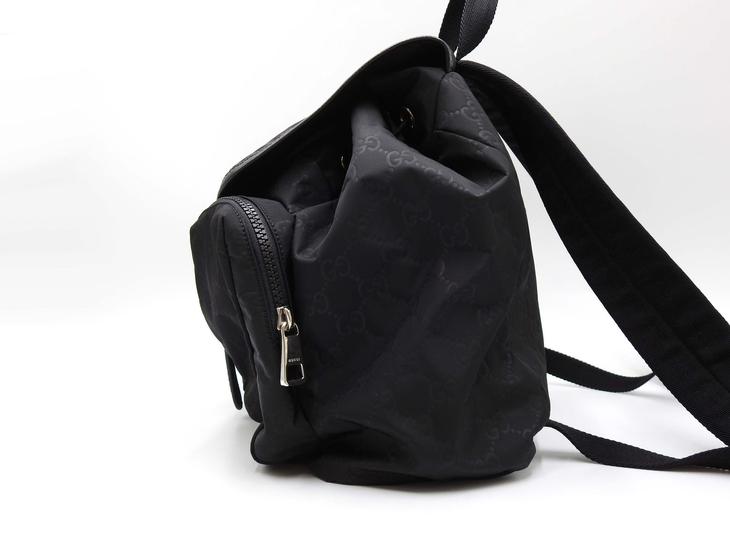 GUCCI GG Nylon Leather Backpack Bag Black 510343 Outlet