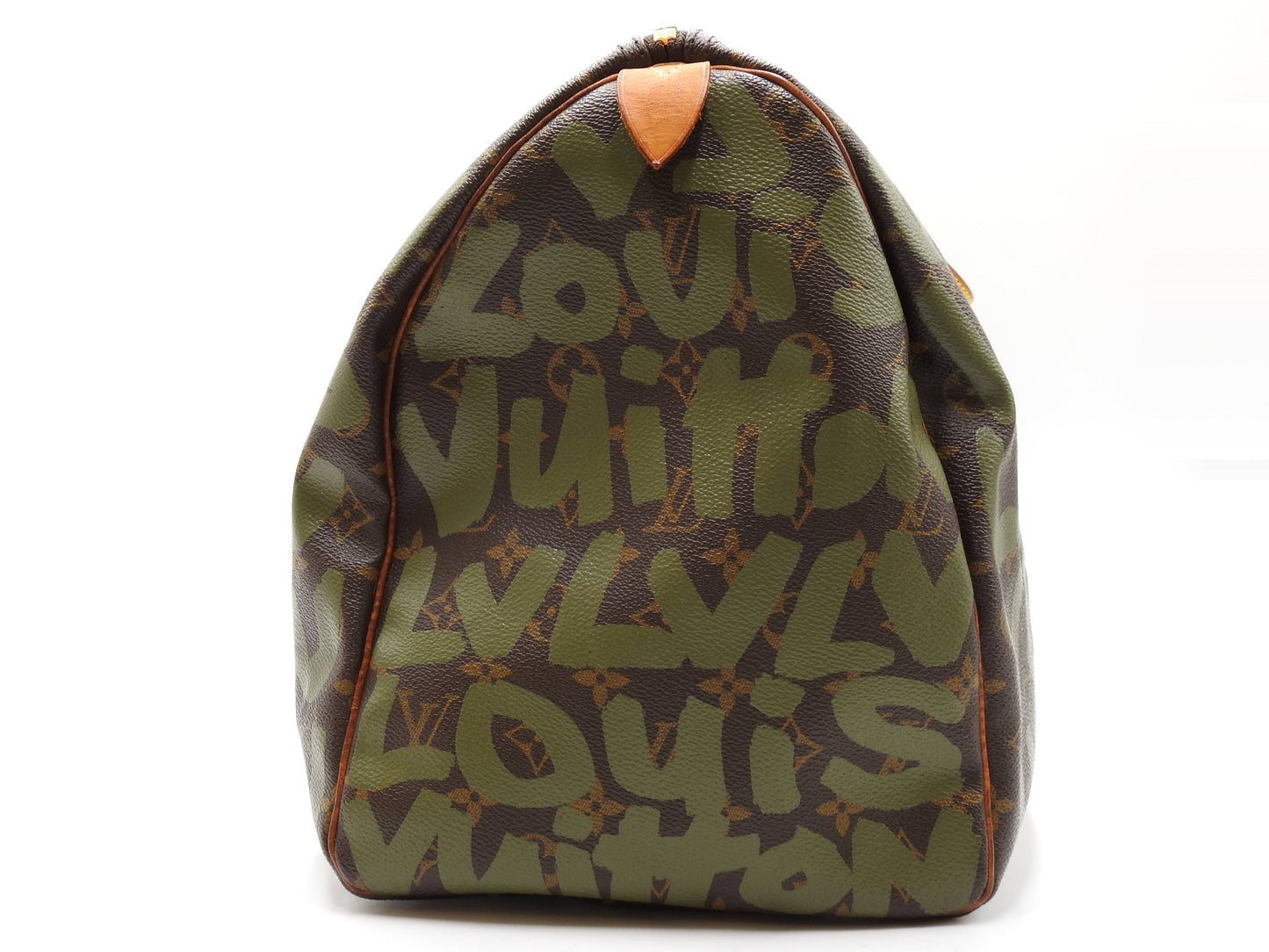 LOUIS VUITTON Monogram Graffiti Keepall 50 Boston Travel Bag Khaki M92196