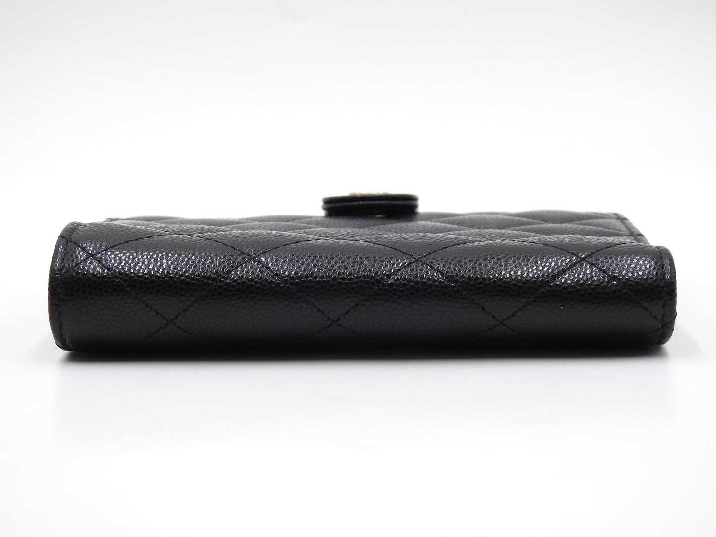 CHANEL CC Matelasse Passport Case Holder Wallet Caviarskin Black AP3791