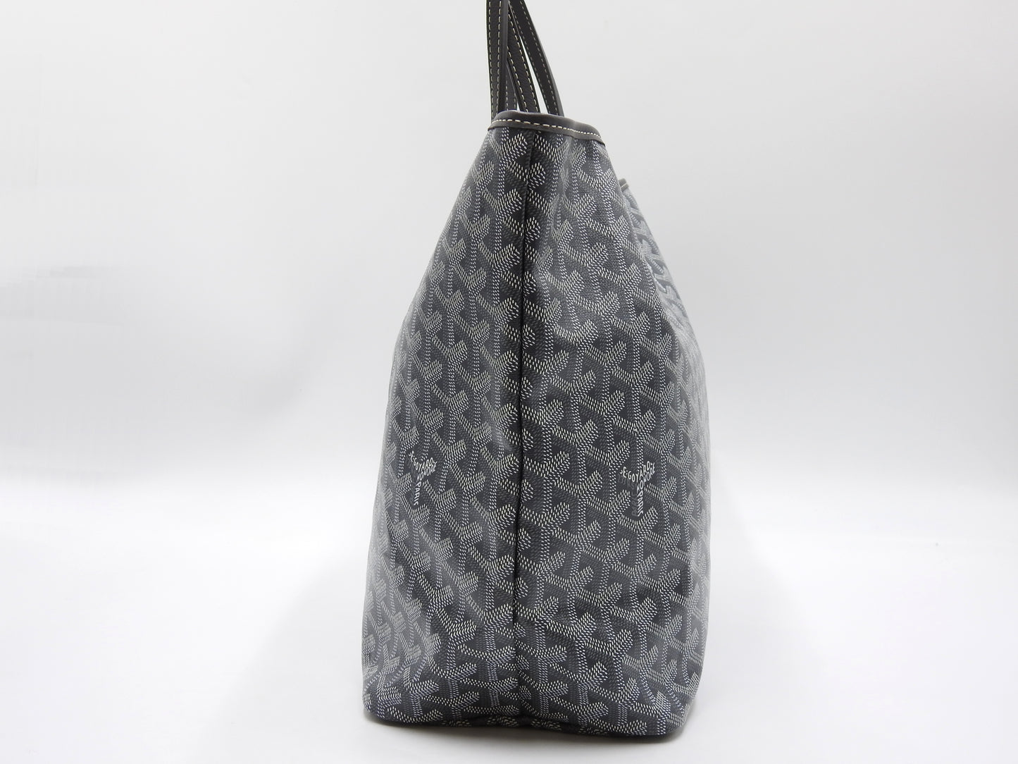 GOYARD Saint Louis PM Shoulder Tote Bag PVC Leather Grey with Pouch