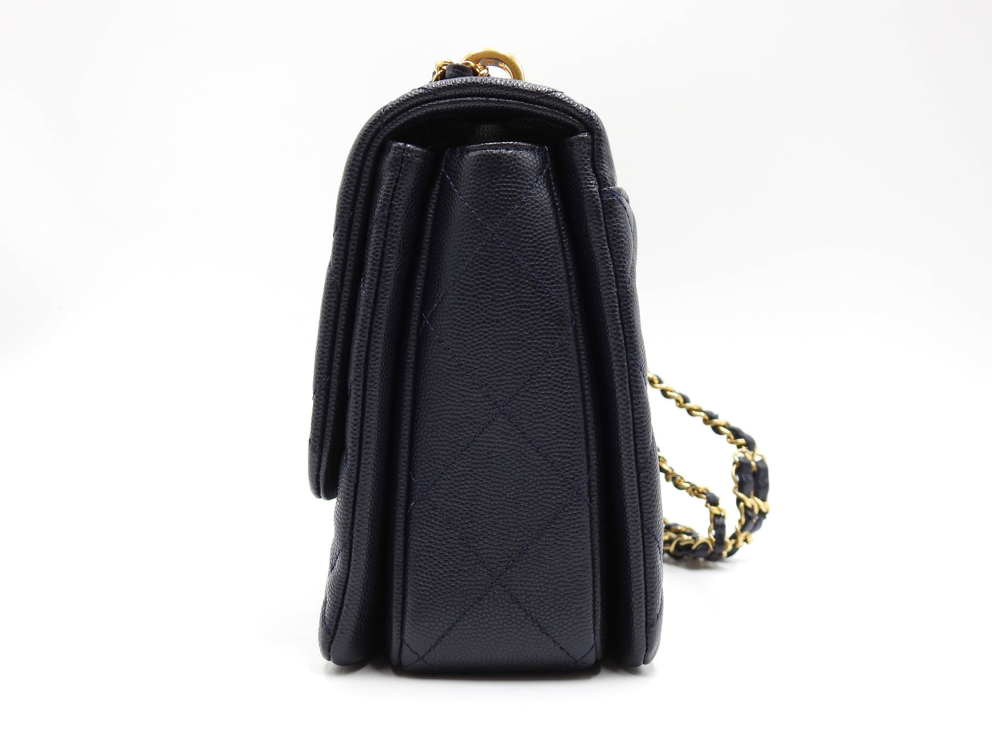 CHANEL Coco First Matelasse Flap Chain Shoulder Bag Caviarskin Navy AS3580