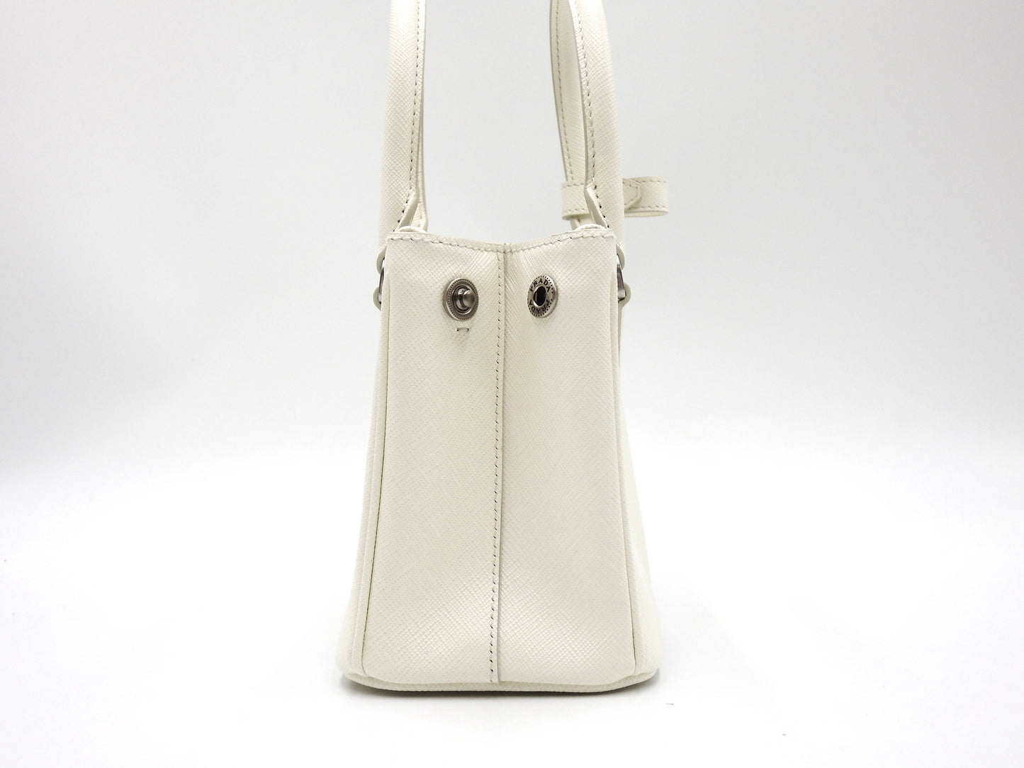 PRADA Galleria Mini Shoulder Hand Bag SAFFIANO LUX Leather White 1BA906