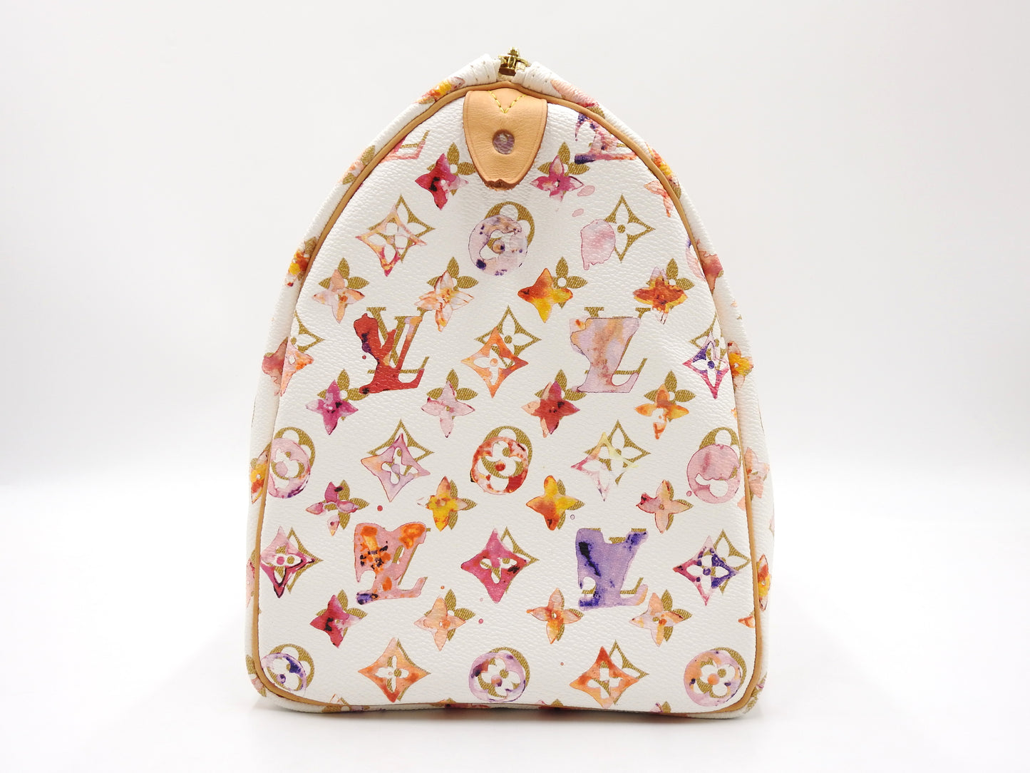 LOUIS VUITTON Watercolor Monogram Speedy 35 White Boston Hand Bag M95752