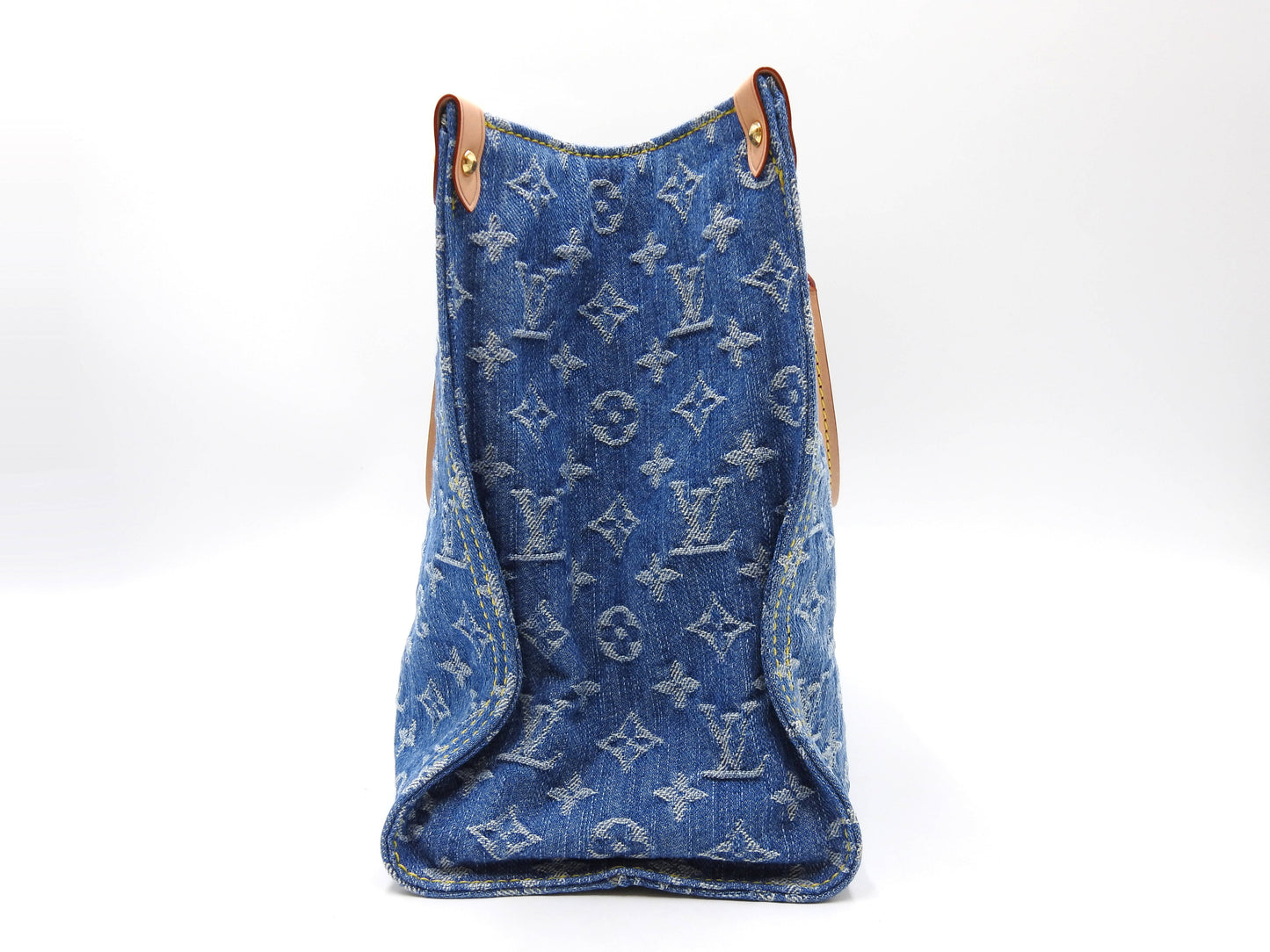 LOUIS VUITTON LV Remix Monogram Denim OnTheGo MM Shoulder Tote Bag M46871