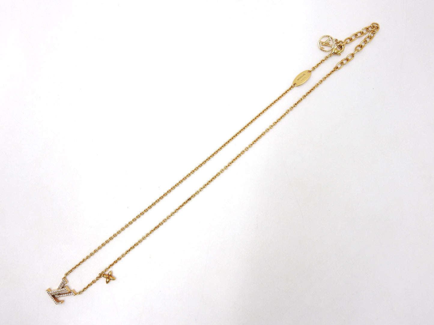 LOUIS VUITTON Collier LV Iconic Pendant Necklace GP Rhinestone Gold M00596