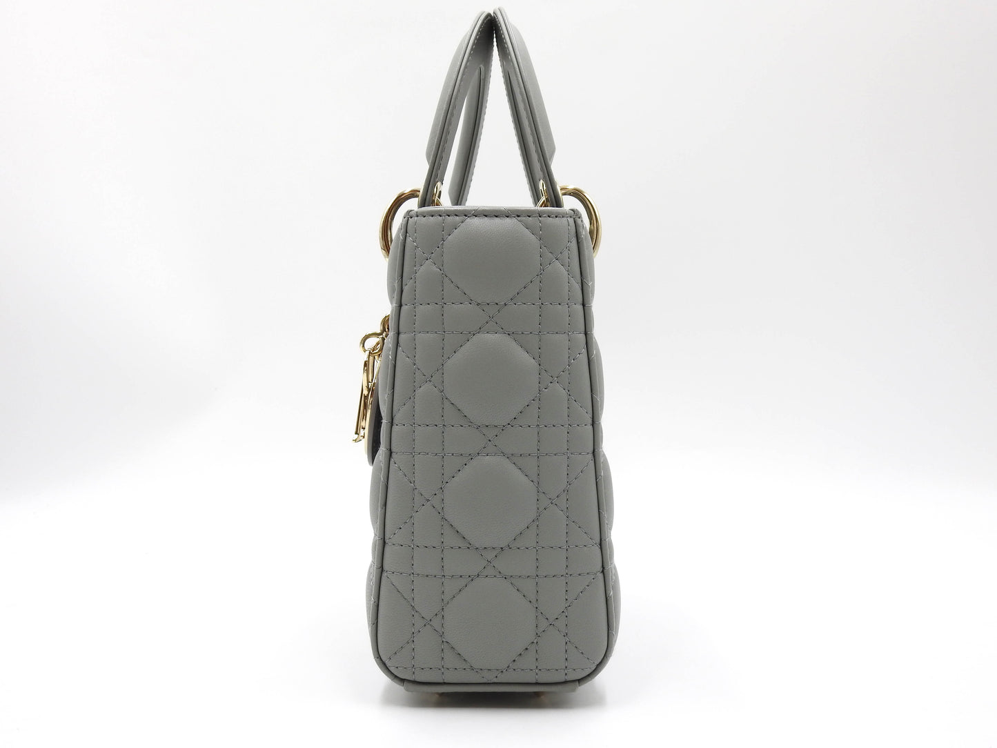 Christian Dior My ABC Lady Dior Small Shoulder Hand Bag Lambskin Gray