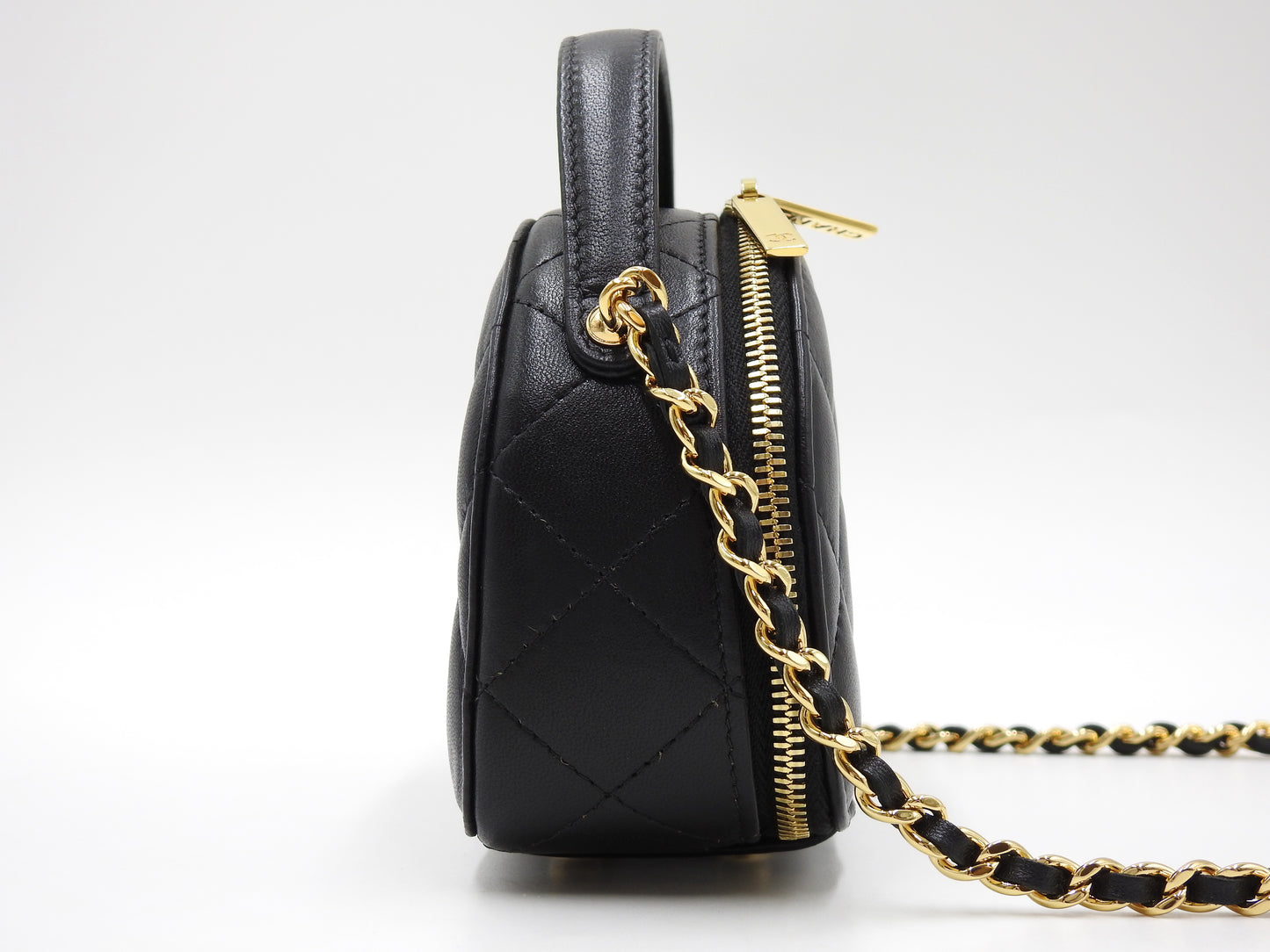 CHANEL Mini Chic Riviera Top Handle Vanity Shoulder Bag Lambskin AP3087