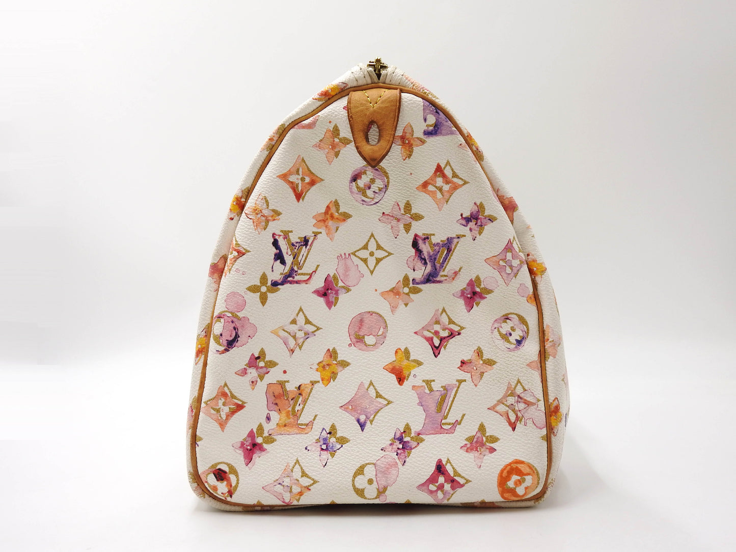LOUIS VUITTON Watercolor Monogram Speedy 35 White Boston Hand Bag M95752