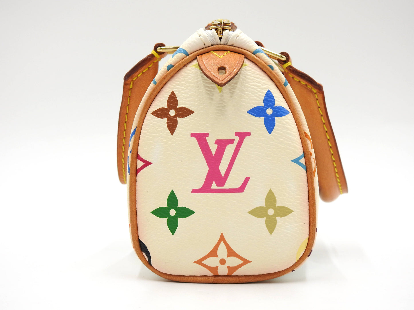 LOUIS VUITTON Monogram Mini Speedy Hand Bag Multicolor Bron White M92645