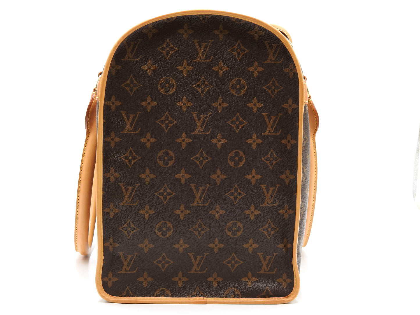 LOUIS VUITTON Monogram Sac Chien 50 Pet Carry Bag Hand Bag Gold M42021