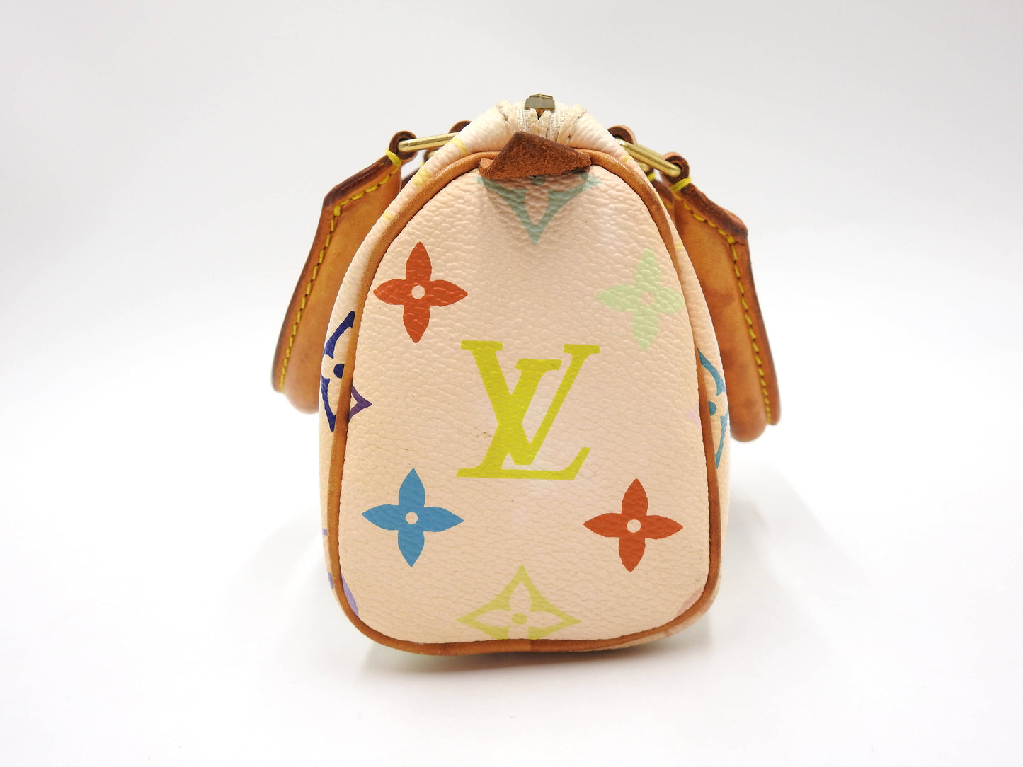 LOUIS VUITTON Monogram Mini Speedy Hand Bag Multicolor Bron White M92645