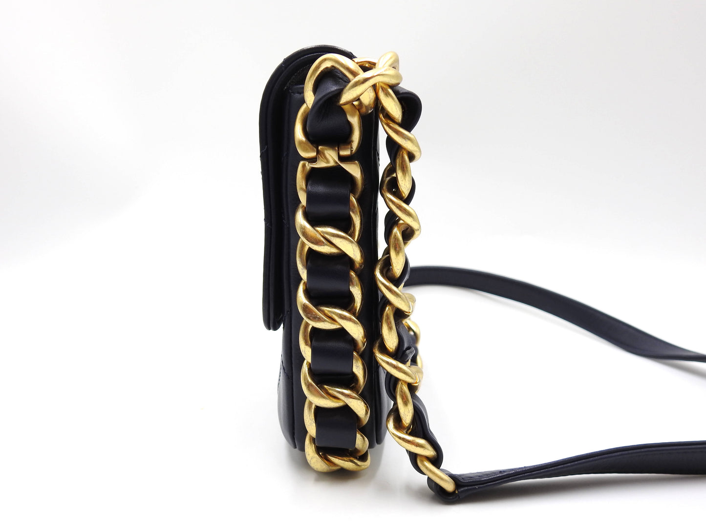 Chanel Matelasse Small Framing Flap Chain Shoulder Bag Calfskin Navy AS2831