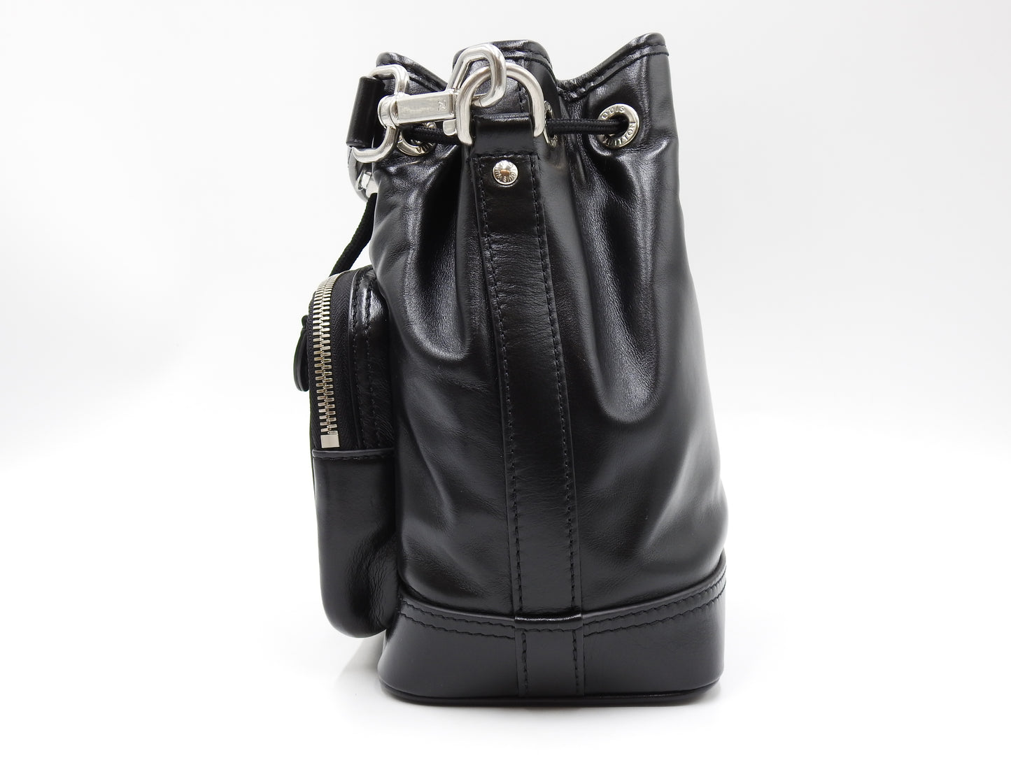 LOUIS VUITTON Noe Cargo Shoulder Bucket Hand Bag Calf Leather Black M13985