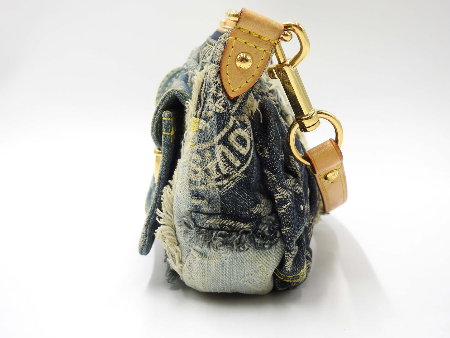 LOUIS VUITTON Pouchy Monogram Denim Patchwork Shoulder Bag M95382