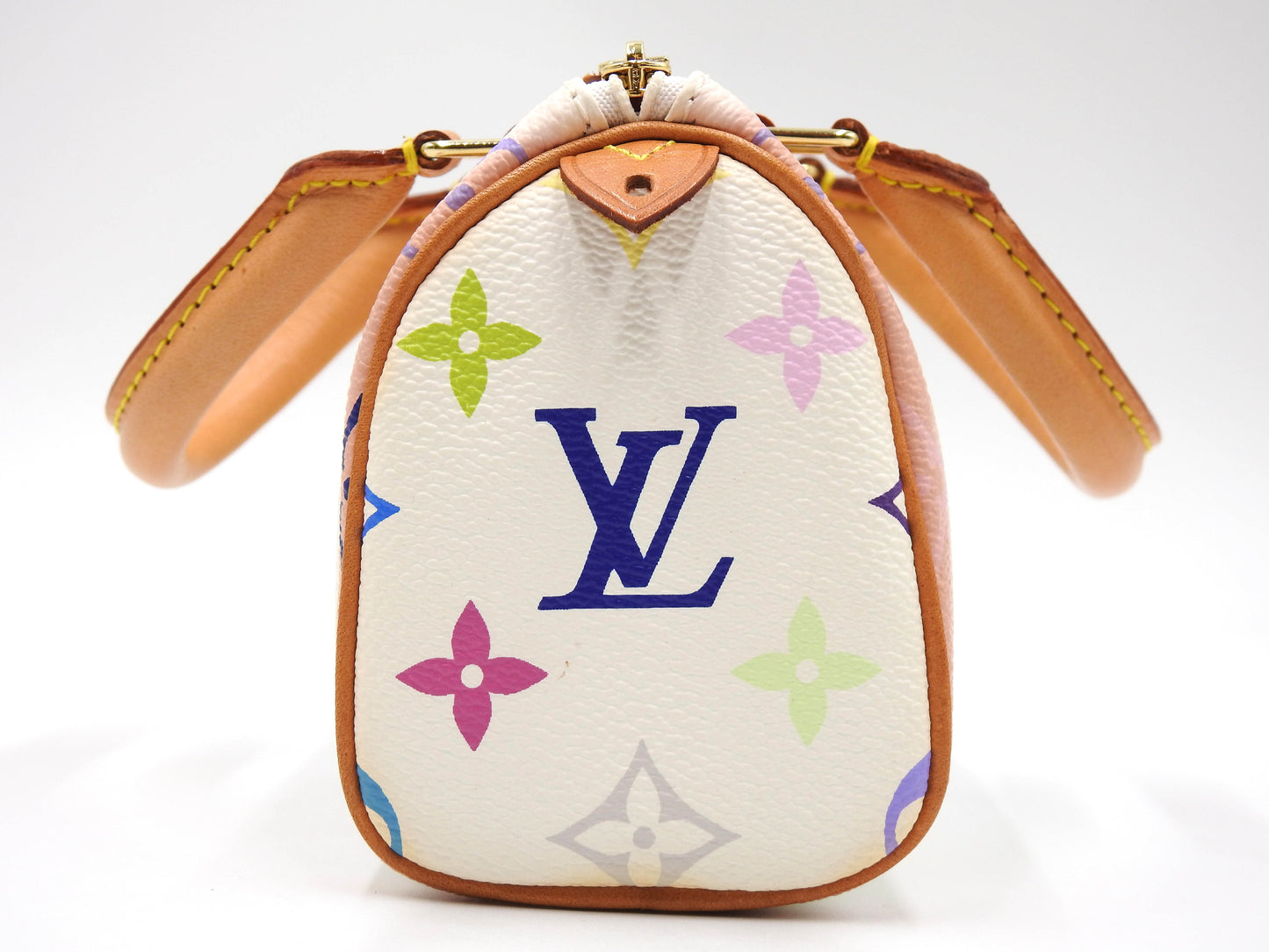 LOUIS VUITTON Monogram Mini Speedy Hand Bag Multicolor Bron White M92645