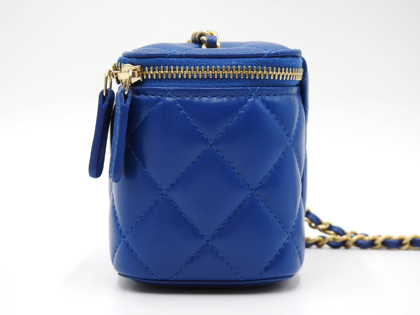 CHANEL Matelasse Pearl Crush Small Vanity Chain Shoulder Bag Blue AP1447