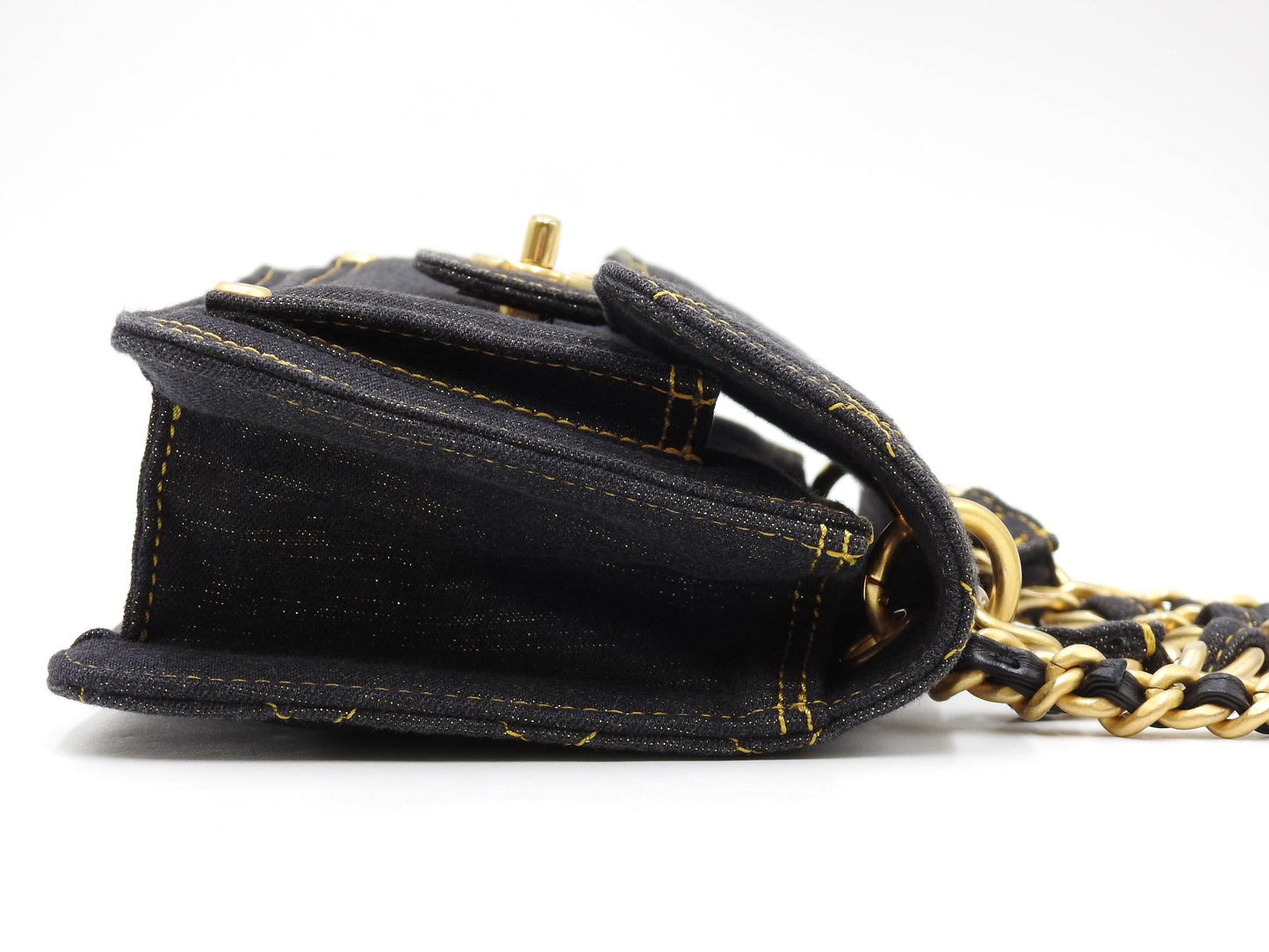 Chanel CC Mini Matelasse Denim Double You Flap Shoulder Hand Bag AS4051