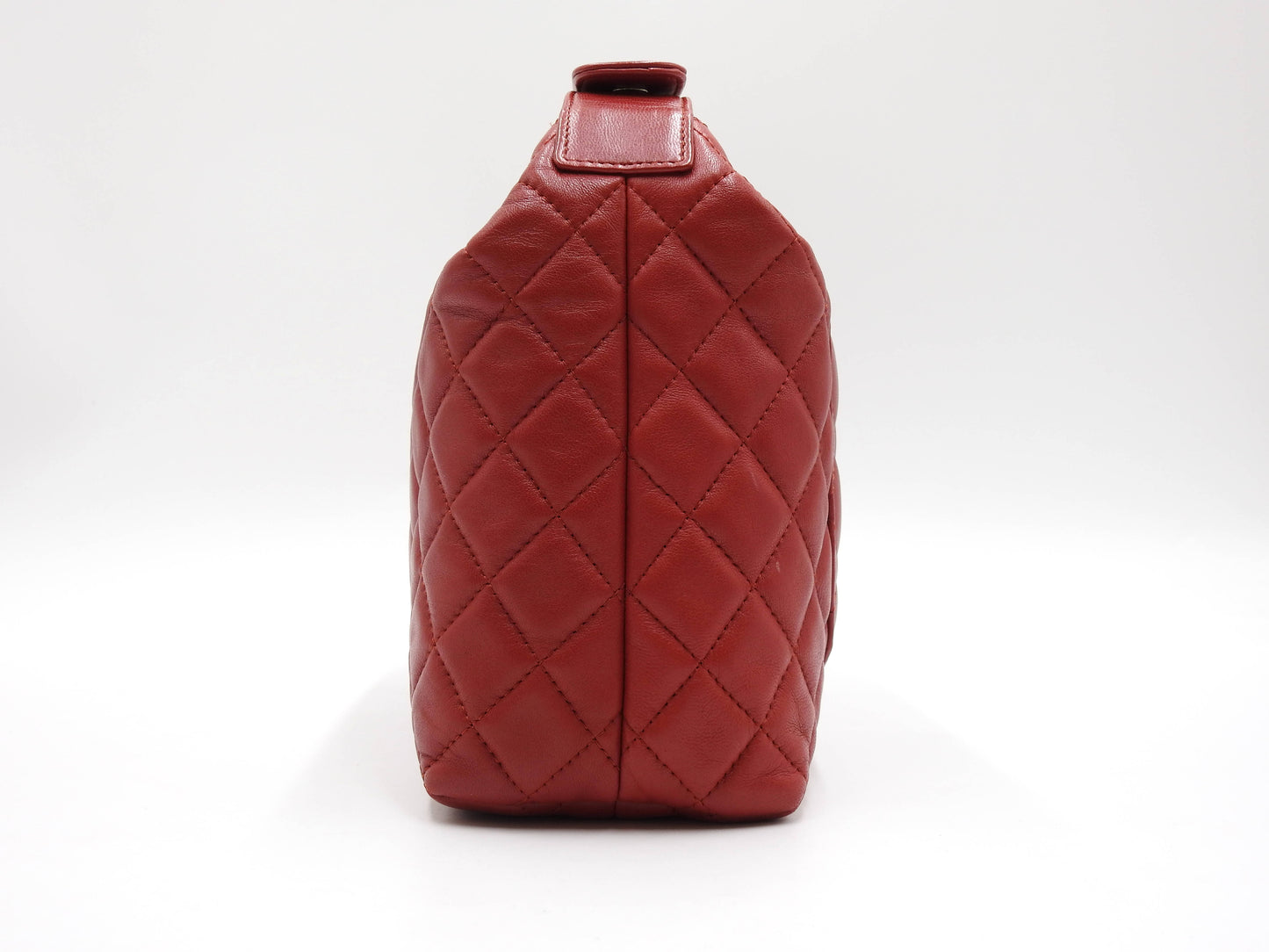 CHANEL CC Matelasse Hobo Shoulder Hand Bag Lambskin Red A69264