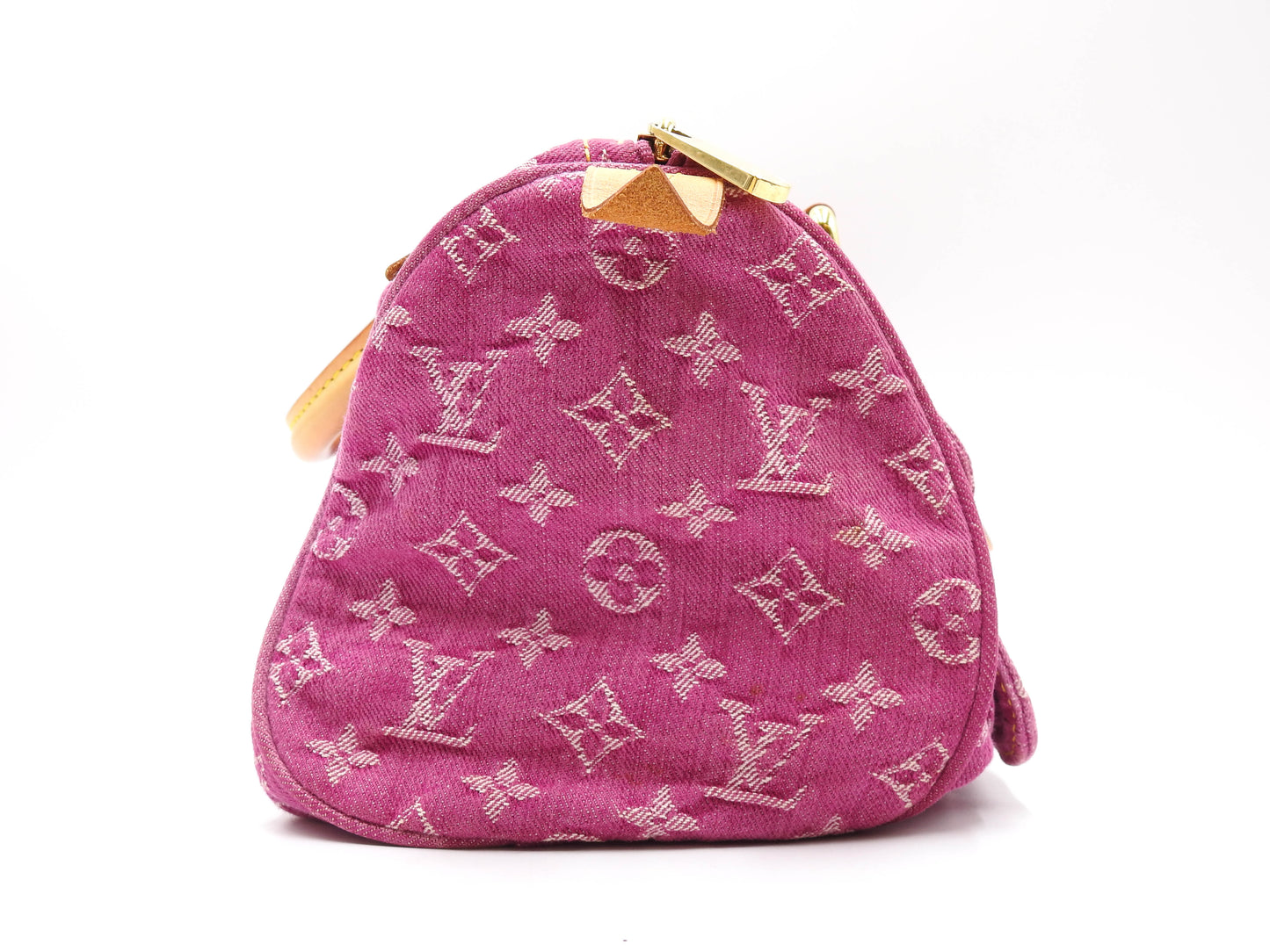 LOUIS VUITTON Monogram Denim Neo Speedy Hand Bag Boston Bag Pink M95214
