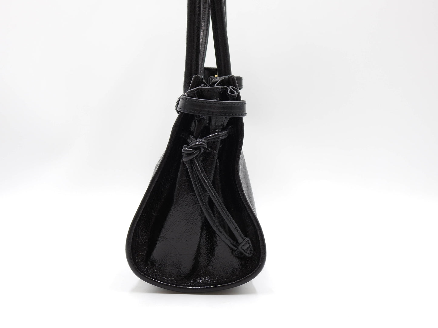 PRADA Bonnie Medium 2way Shoulder Hand Bag Leather Black Gold 1BA426