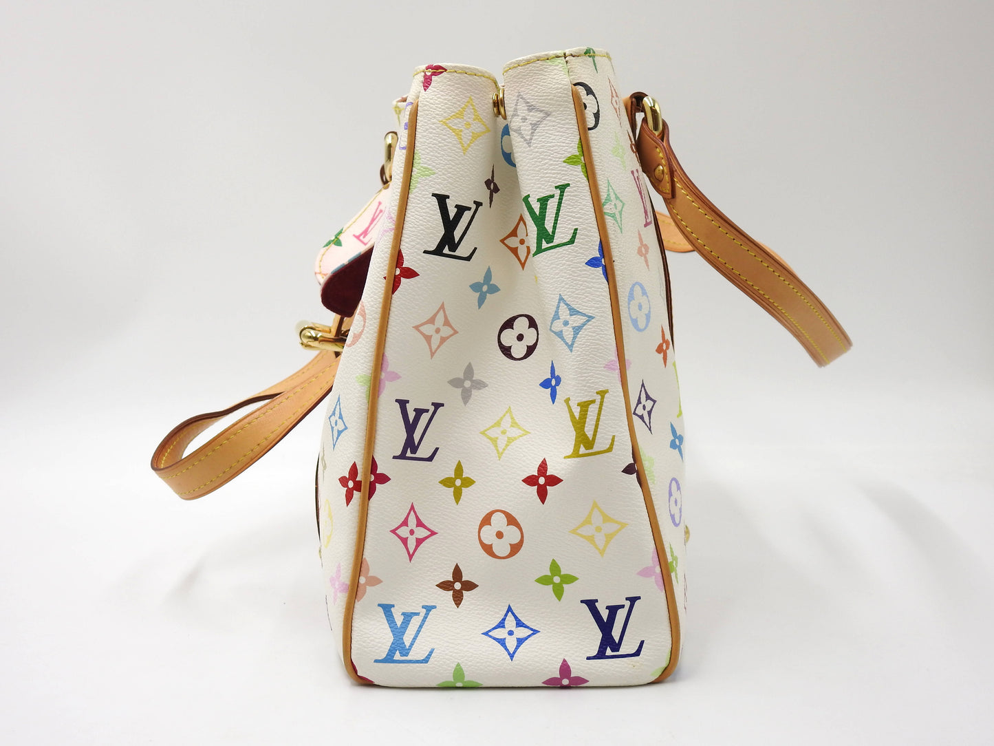 LOUIS VUITTON Aurelia MM Shoulder Tote Bag Multicolor Bron White M40094