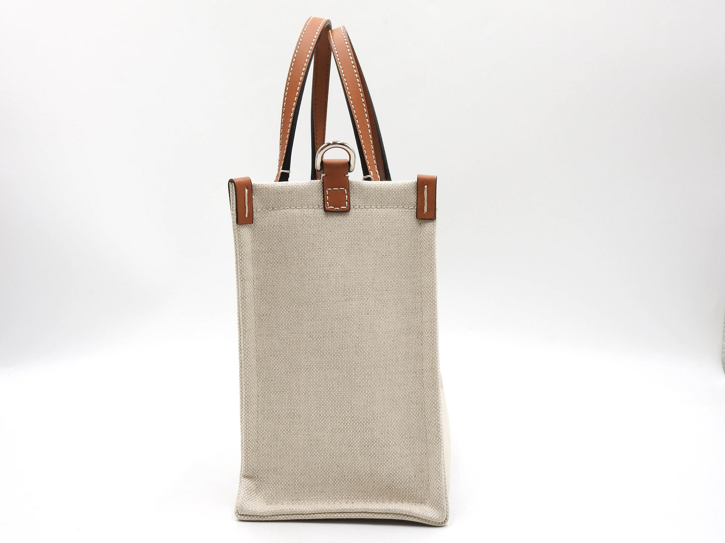 GUCCI Logo Print Medium 2way Shoulder Tote Bag Canvas Beige Brown 772144