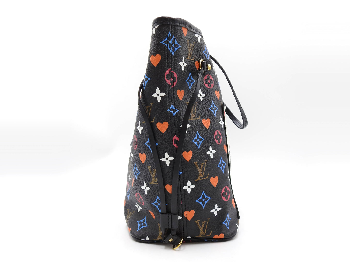 LOUIS VUITTON Game On Neverfull MM Shoulder Tote Bag Black M57483