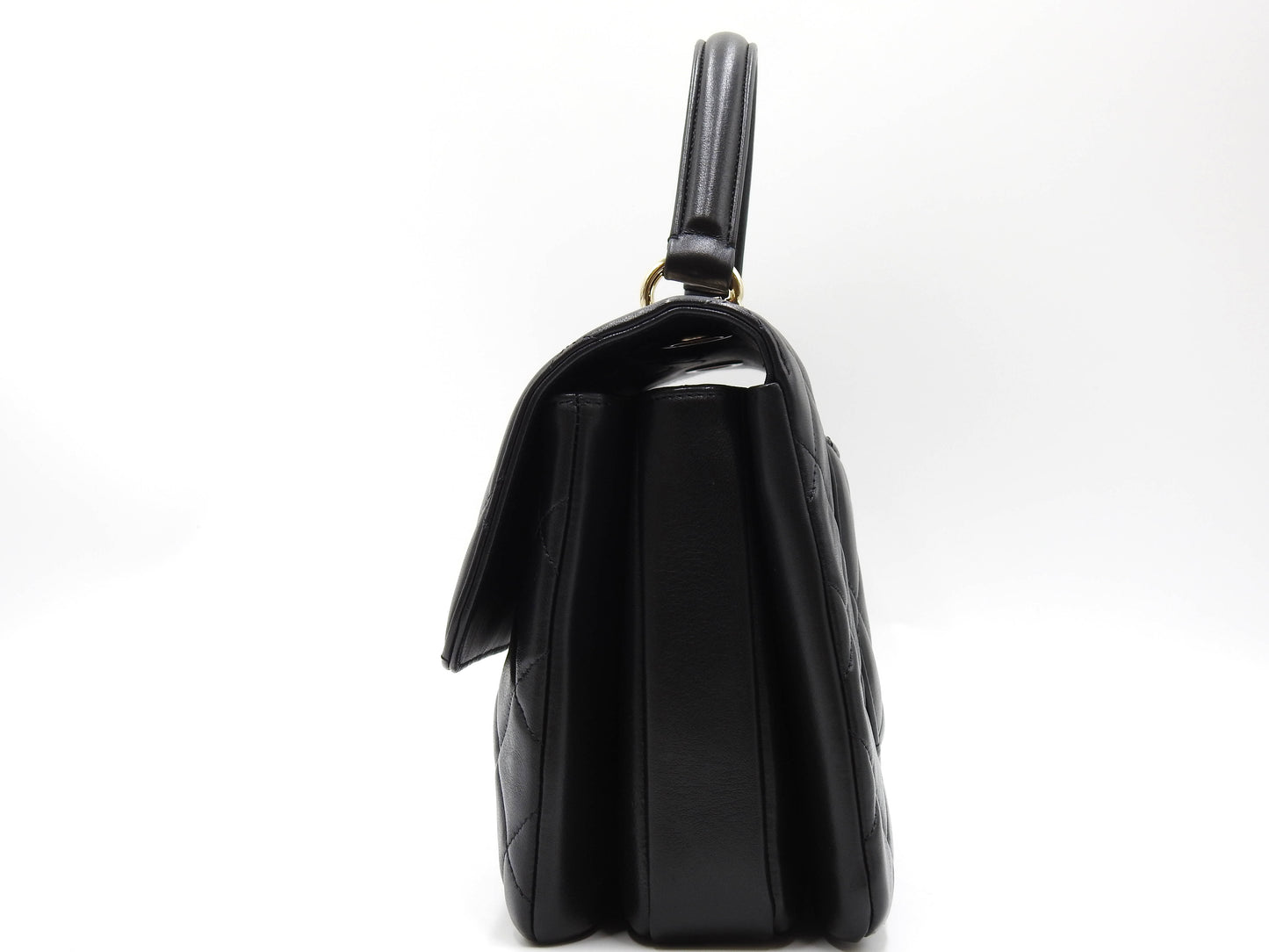 CHANEL Medium Trendy CC Top Handle Flap Shoulder Bag Lambskin Black A92237