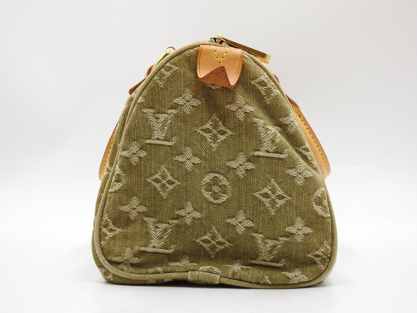 LOUIS VUITTON Monogram Denim Neo Speedy Hand Bag Boston Bag Khaki M95215