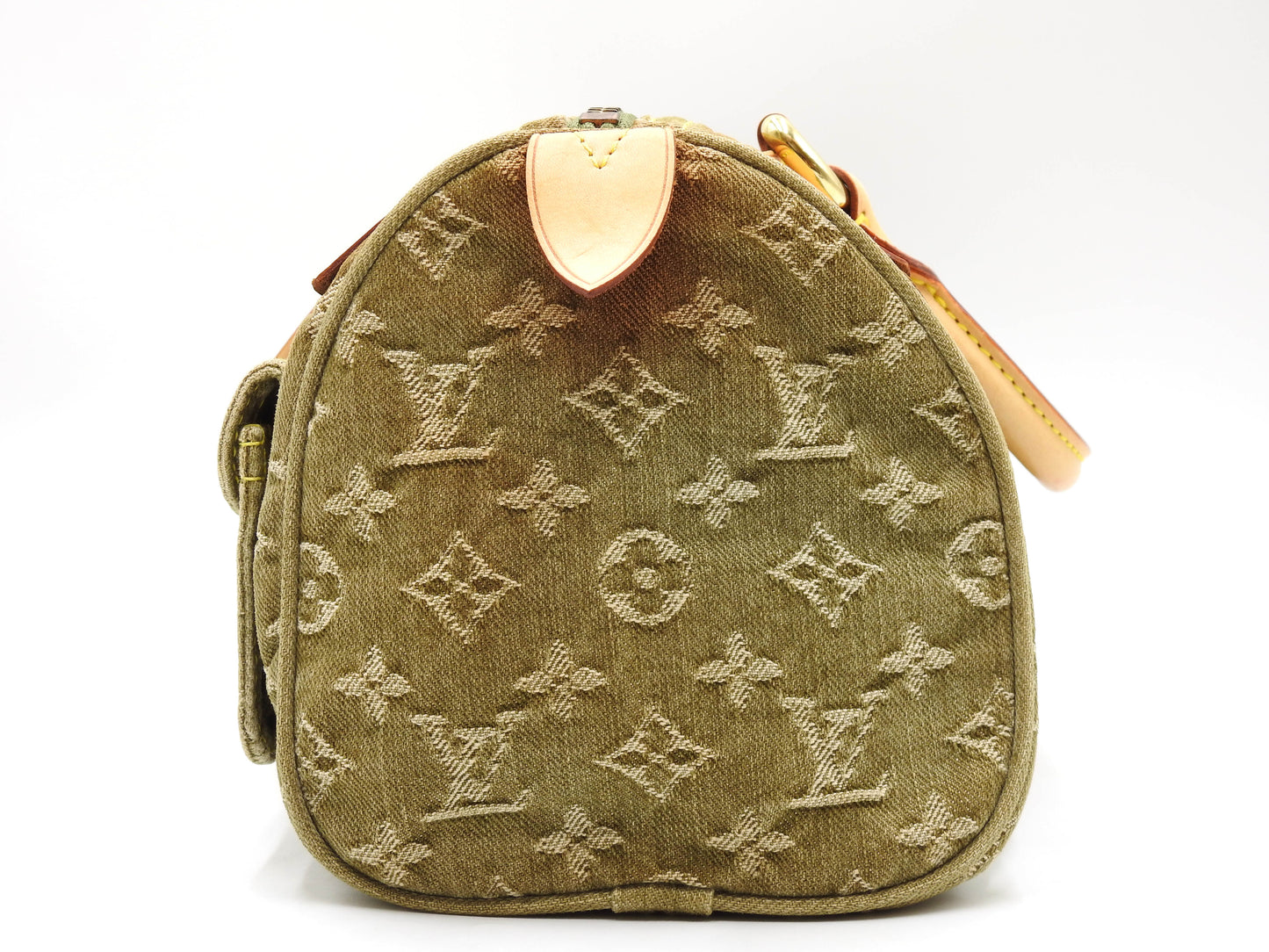 LOUIS VUITTON Monogram Denim Neo Speedy Hand Bag Boston Bag Khaki M95215