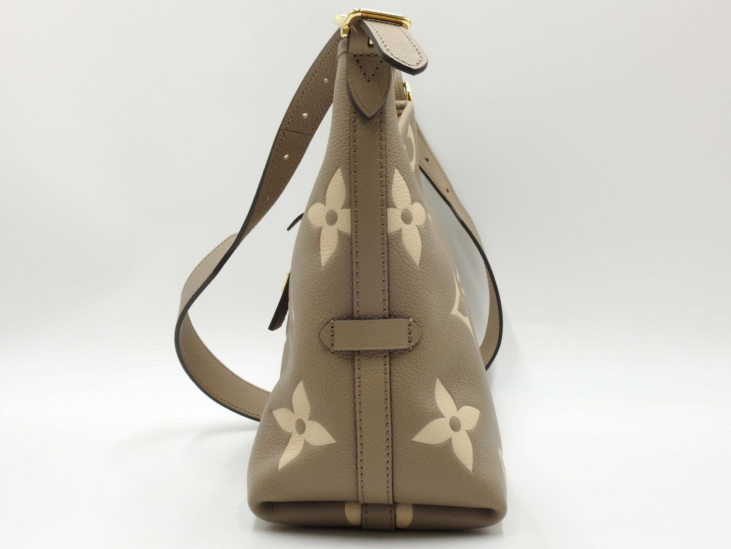 LOUIS VUITTON Monogram Empreinte Carryall Zip NM PM Dove Cream M47180