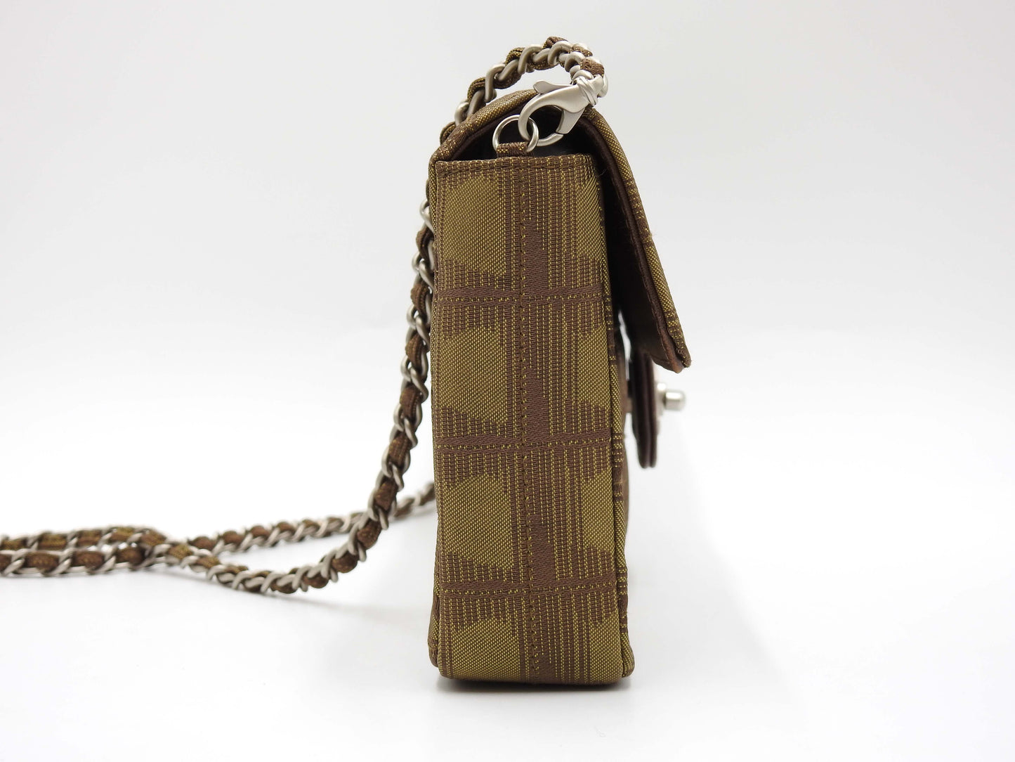 CHANEL New Travel Line Chocolate Bar Chain Shoulder Bag Khaki A15316