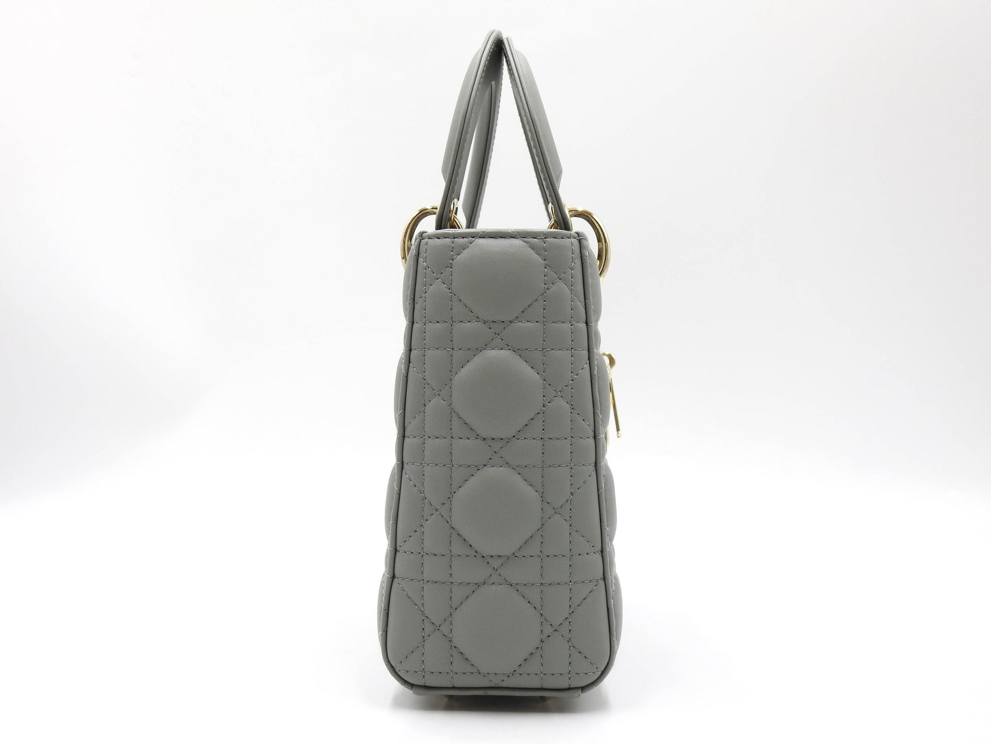 Christian Dior My ABC Lady Dior Small Shoulder Hand Bag Lambskin Gray