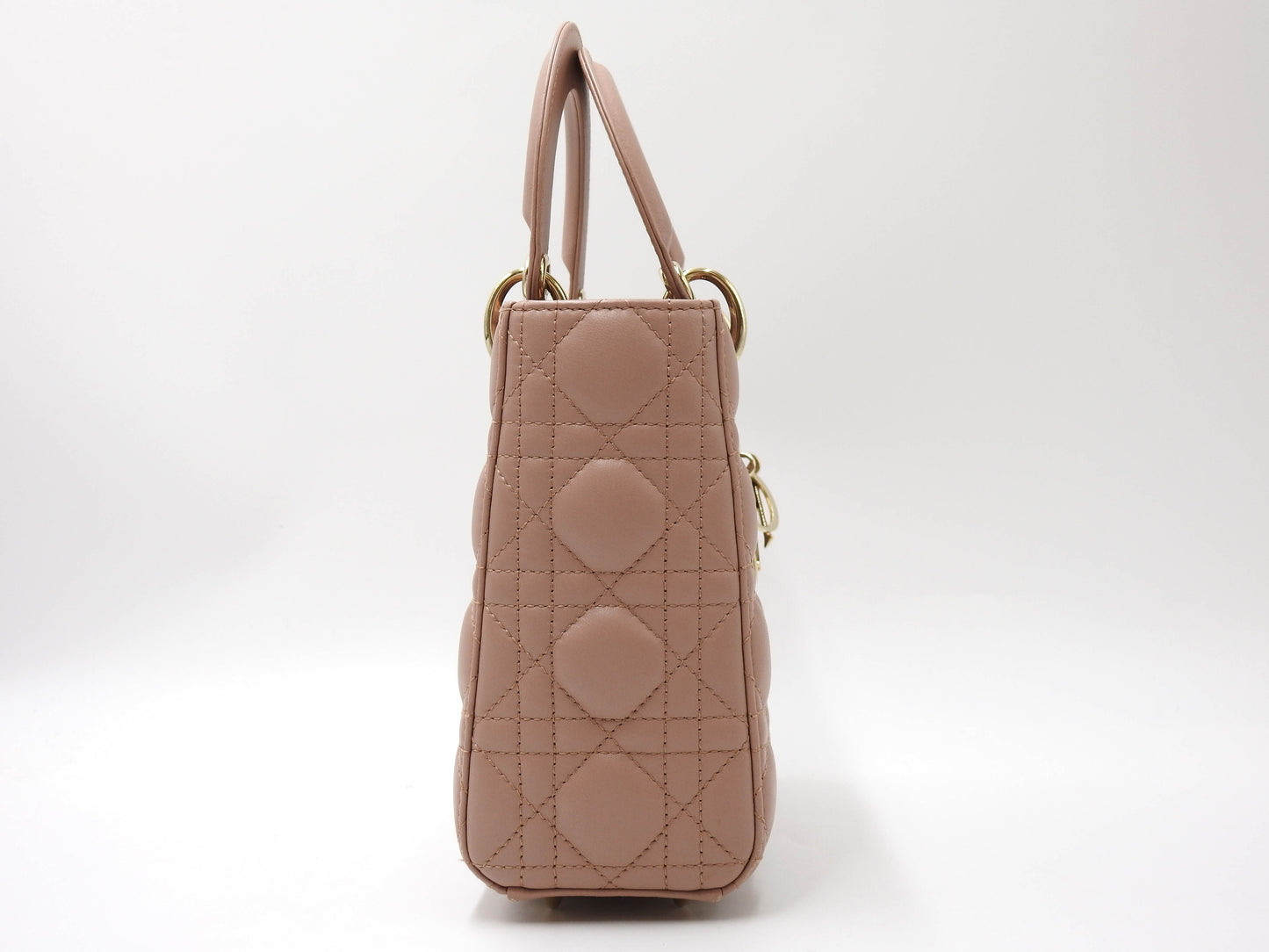 Christian Dior My Abc Lady Dior Small Shoulder Hand Bag Lambskin Pink Beige