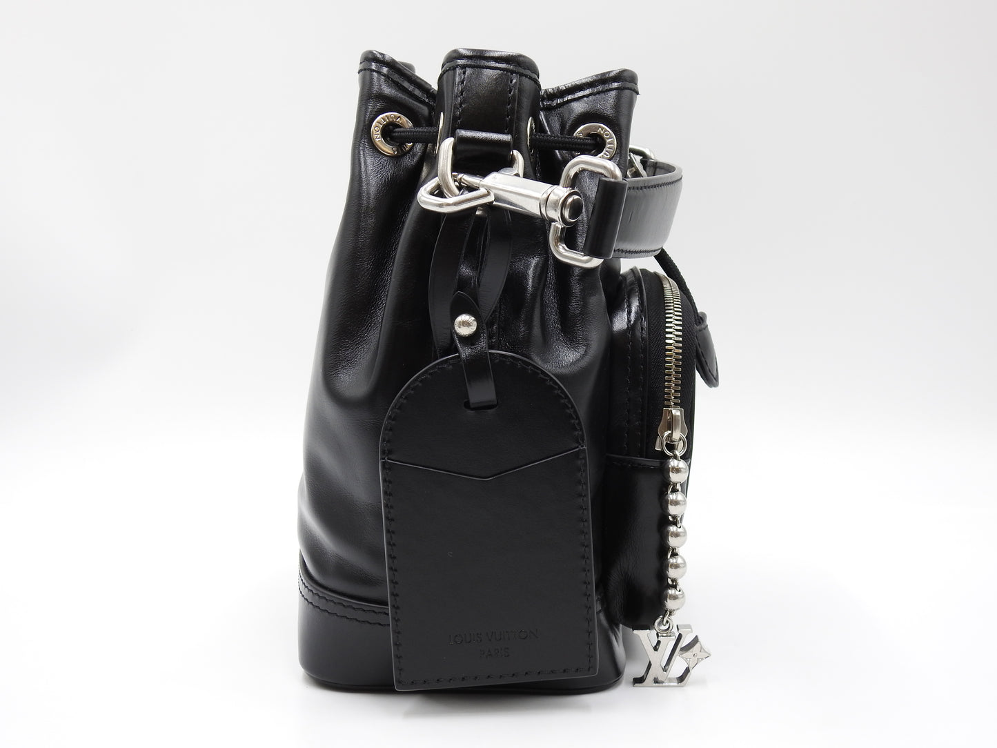 LOUIS VUITTON Noe Cargo Shoulder Bucket Hand Bag Calf Leather Black M13985