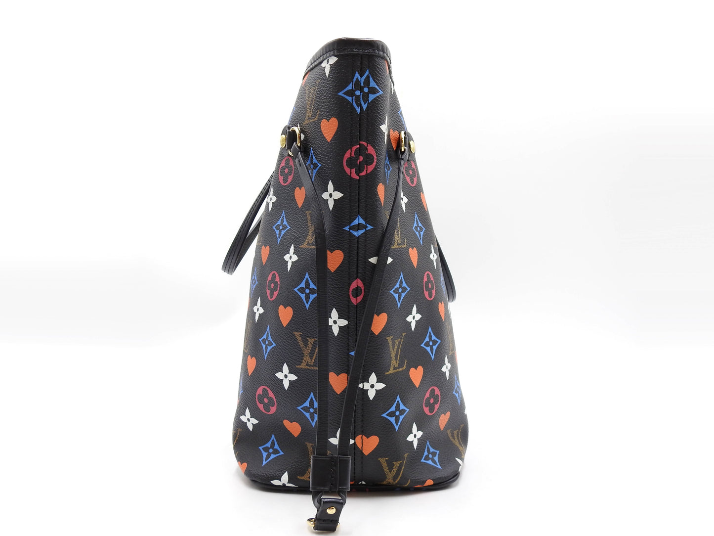 LOUIS VUITTON Game On Neverfull MM Shoulder Tote Bag Black M57483