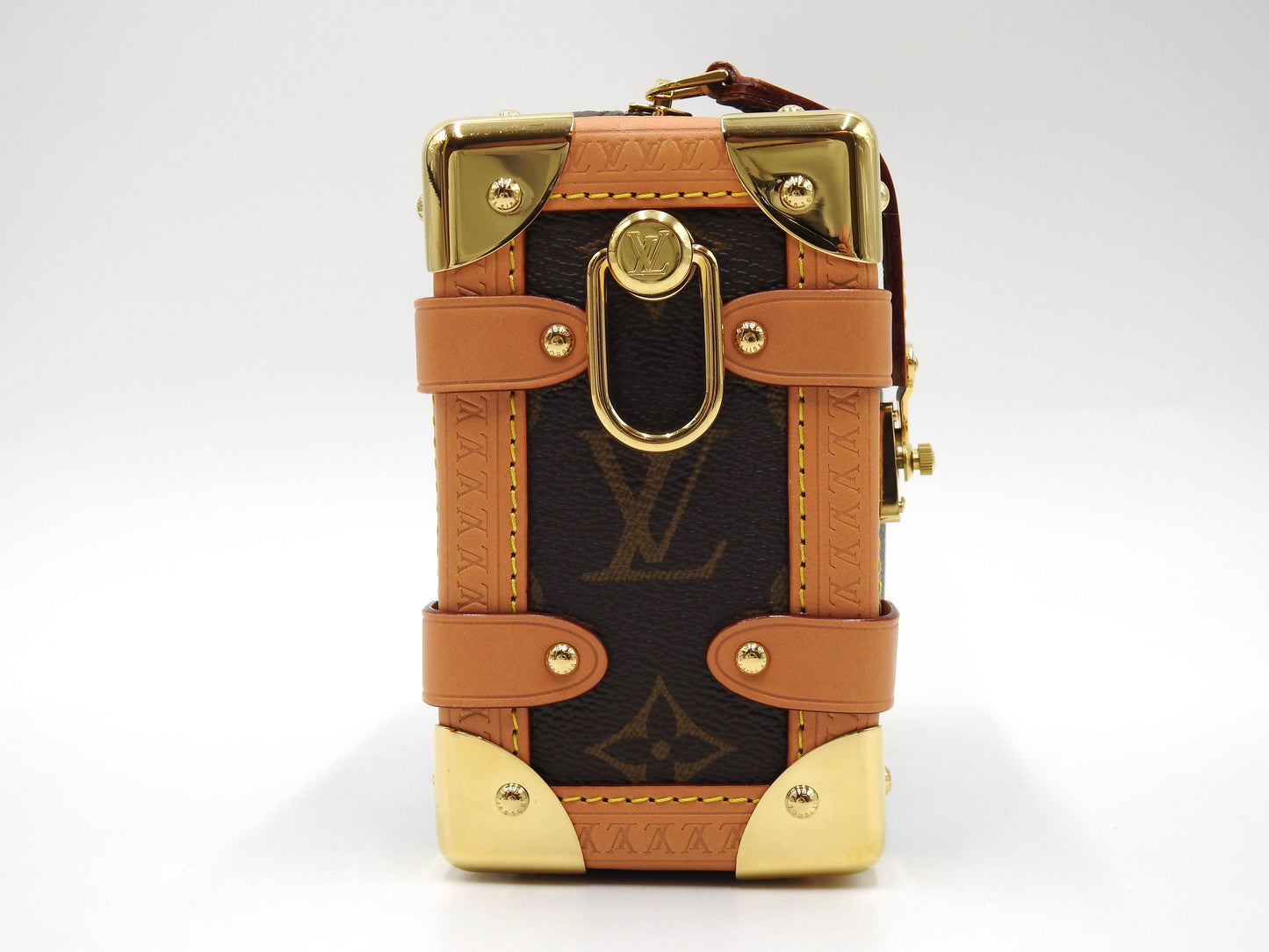 LOUIS VUITTON Monogram Side Trunk PM 2way Shoulder Hand Bag Leather M46815