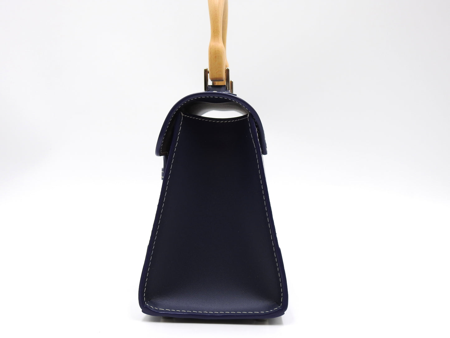 GOYARD Saigon Mini Structure Hand Shoulder Bag PVC Canvas Leather Navy