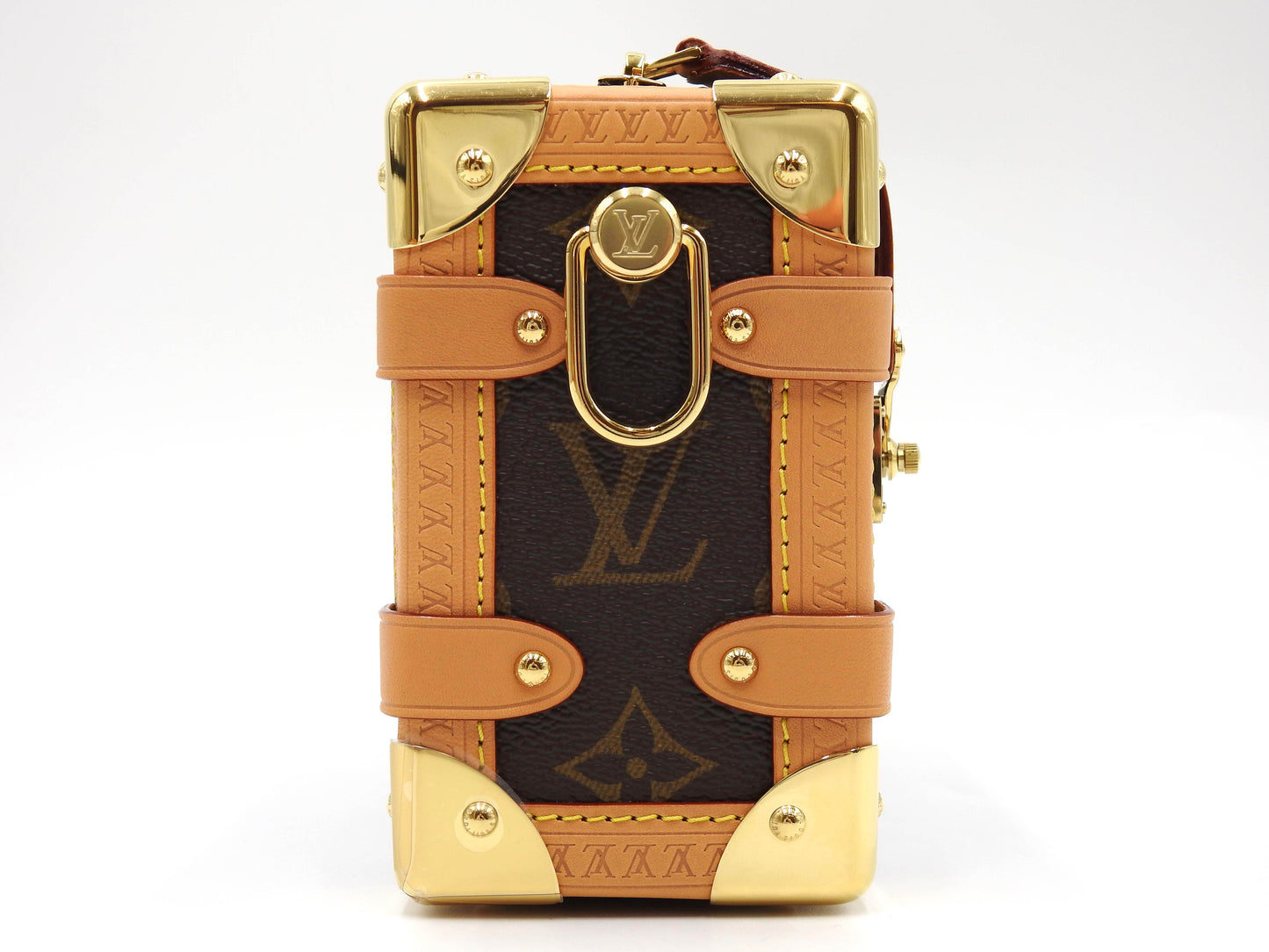 LOUIS VUITTON Monogram Side Trunk PM 2way Shoulder Hand Bag Leather M46815