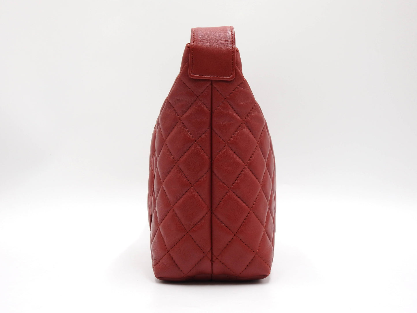 CHANEL CC Matelasse Hobo Shoulder Hand Bag Lambskin Red A69264