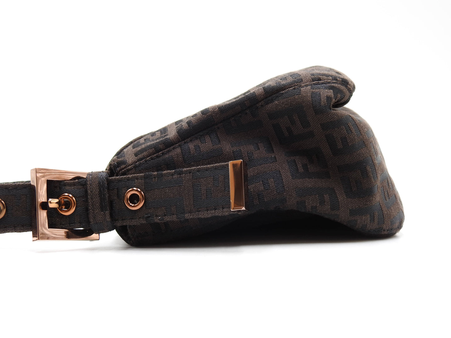 FENDI Zucca Mamma Baguette Hand Bag Canvas Leather Brown 8BR003
