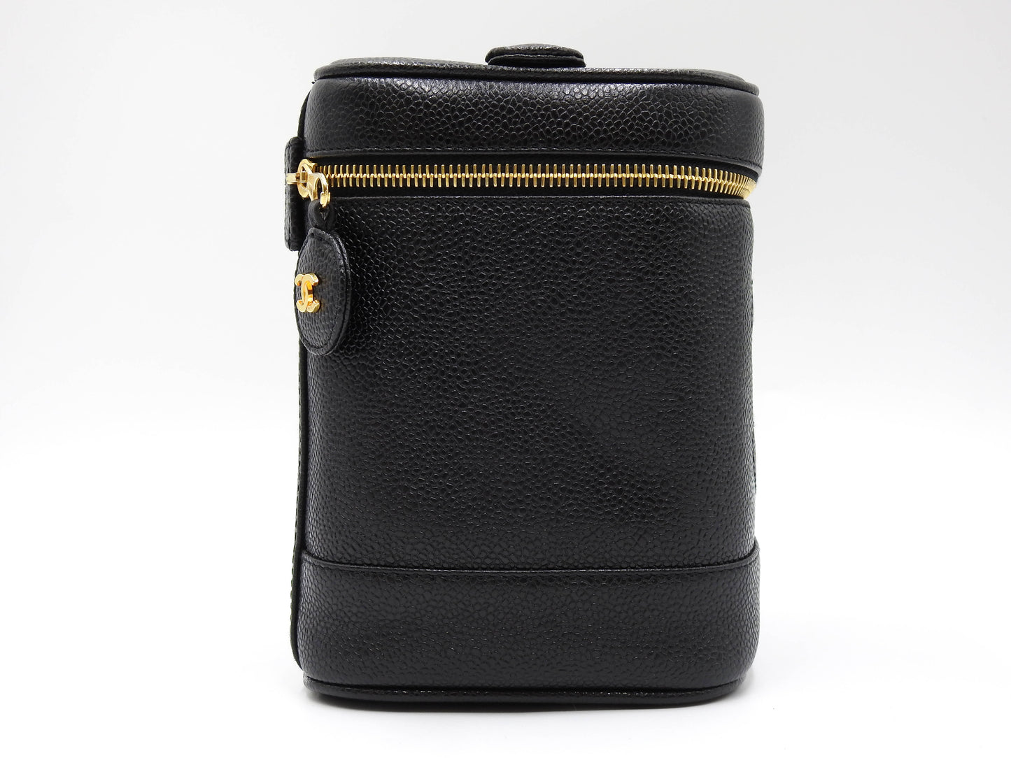 CHANEL CC Timeless Vanity Bag Cosmetic Pouch Caviarskin Black A01998