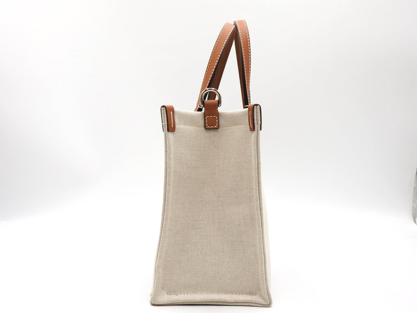 GUCCI Logo Print Medium 2way Shoulder Tote Bag Canvas Beige Brown 772144