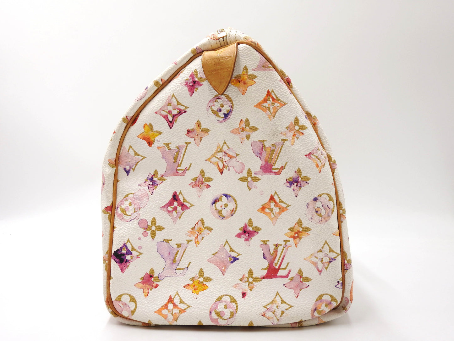 LOUIS VUITTON Watercolor Monogram Speedy 35 White Boston Hand Bag M95752