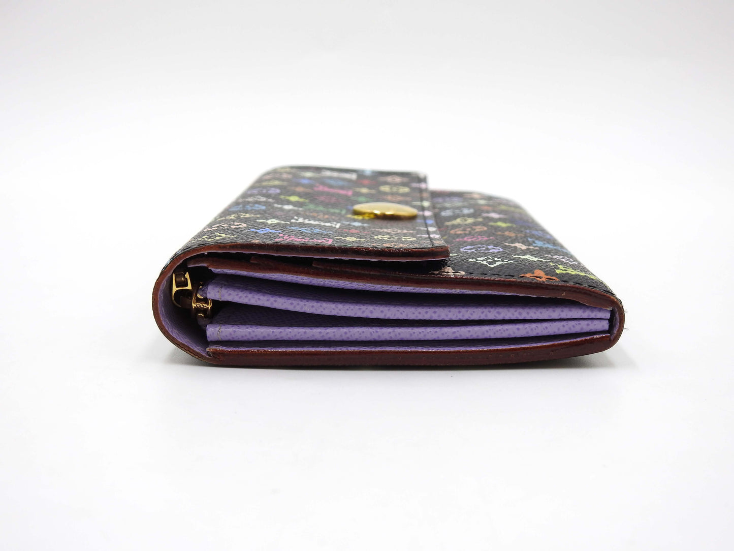 LOUIS VUITTON Monogram Multicolor Sarah Wallet Black Purple M60273