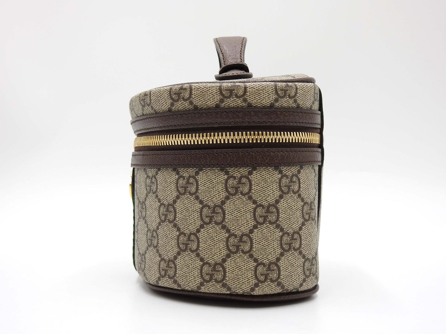 GUCCI GG Supreme Ophidia Web Vanity Bag Cosmetic Pouch Beige Brown 627463