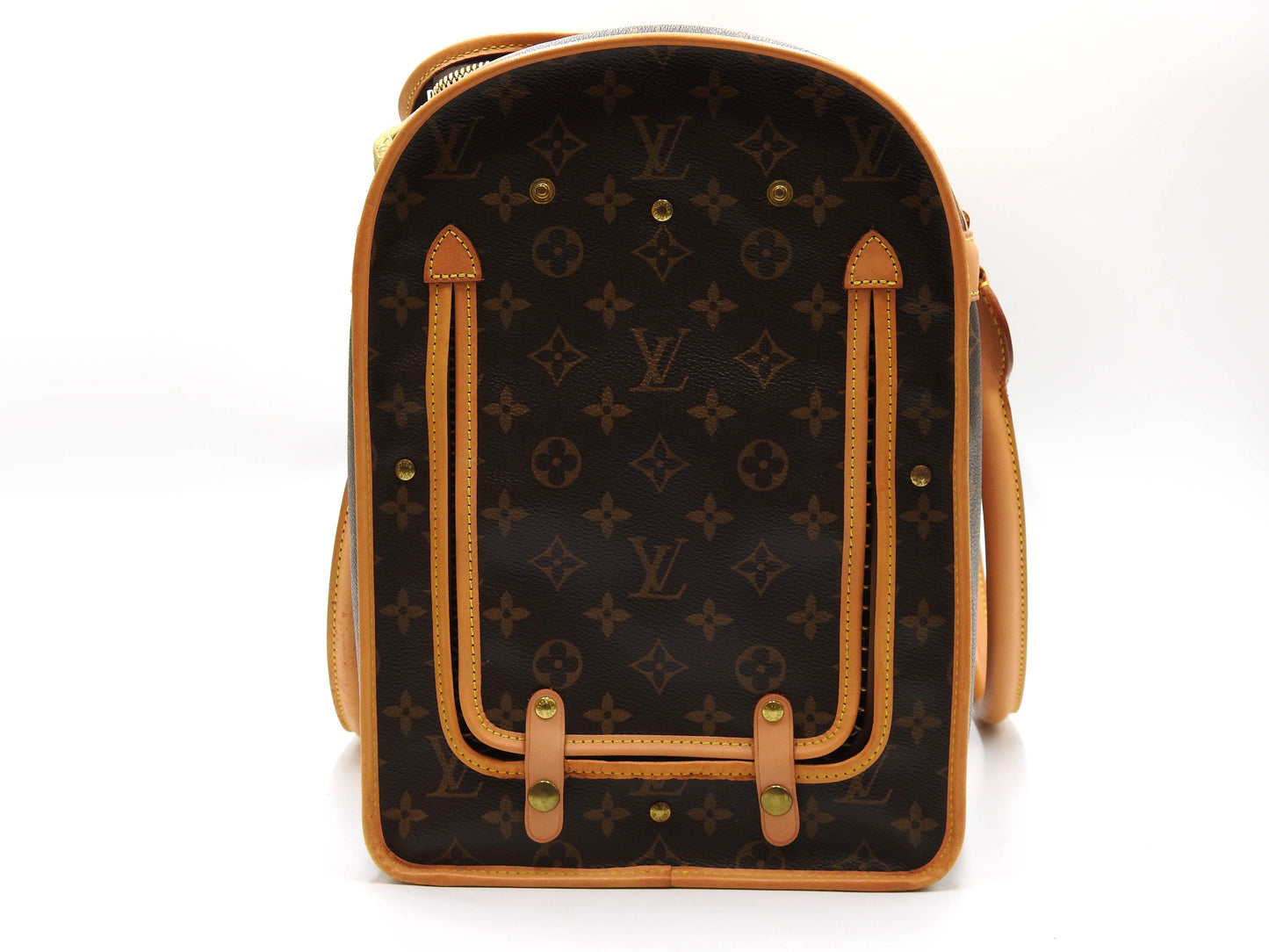 LOUIS VUITTON Monogram Sac Chien 50 Pet Carry Bag Hand Bag Gold M42021