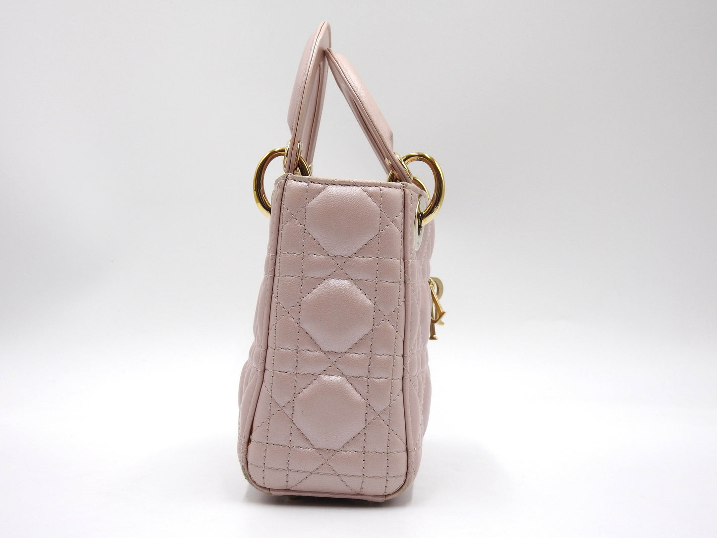 Christian Dior Lady Dior Mini Cannage Hand Shoulder Bag Lambskin Pink M0505